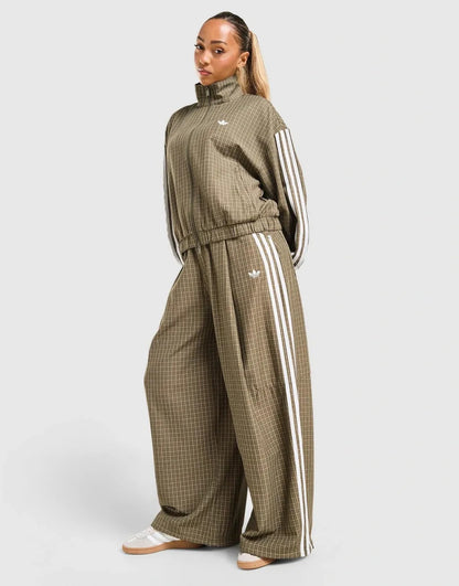 Retro Plaid Track Jacket and Pants Set.