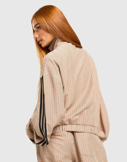 Retro Plaid Track Jacket and Pants Set.