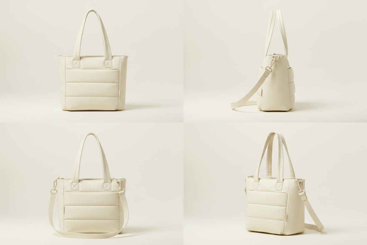 Multi-angle tote bag fundo uniforme
